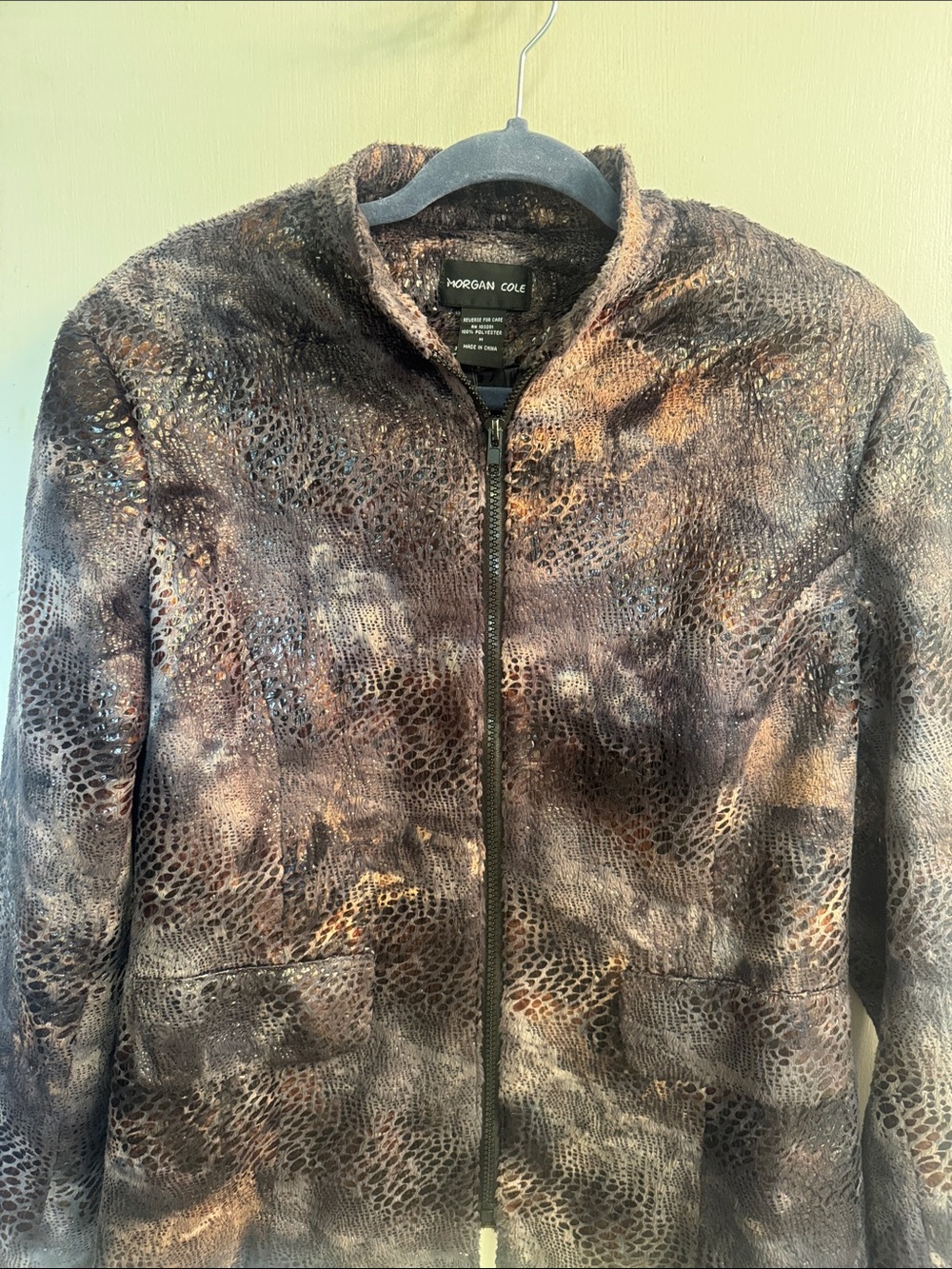 Morgan & Co. Women's Brown Textured Bomber Jacket